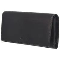 Club Rochelier Onyx RFID Leather Tri-fold Clutch Wallet - Black
