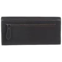 Club Rochelier Onyx RFID Leather Tri-fold Clutch Wallet - Black