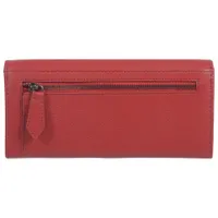 Club Rochelier Onyx RFID Leather Tri-fold Clutch Wallet - Red