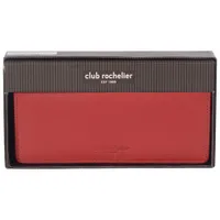 Club Rochelier Onyx RFID Leather Tri-fold Clutch Wallet - Red