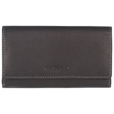 Pochette-portefeuille en cuir à deux volets RFID Onyx de Club Rochelier - Noir