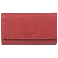 Club Rochelier Onyx RFID Leather Bi-fold Clutch Wallet - Red