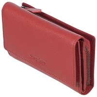 Pochette-portefeuille en cuir à deux volets RFID Onyx de Club Rochelier - Rouge