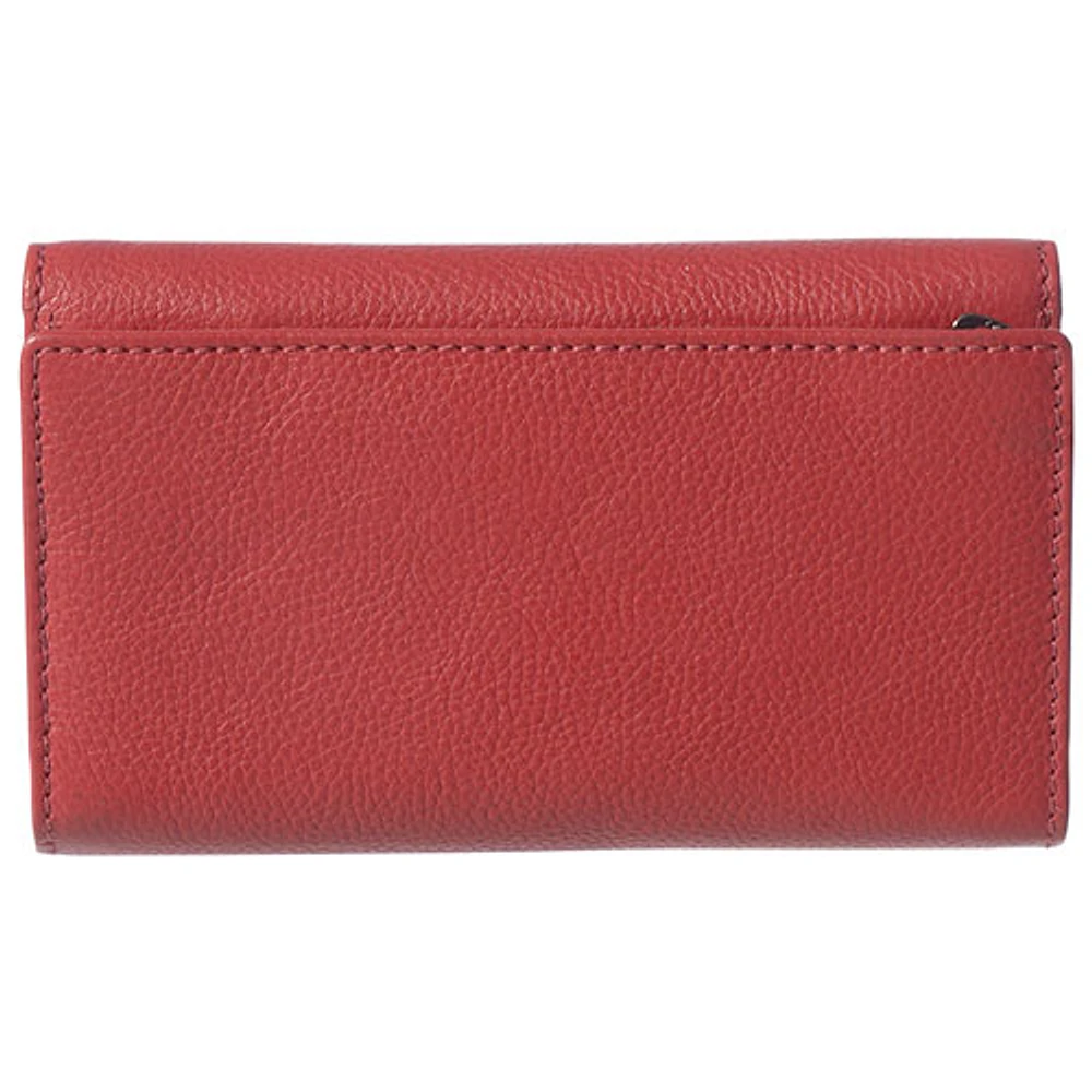 Pochette-portefeuille en cuir à deux volets RFID Onyx de Club Rochelier - Rouge