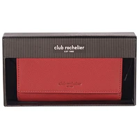 Club Rochelier Onyx RFID Leather Bi-fold Clutch Wallet - Red