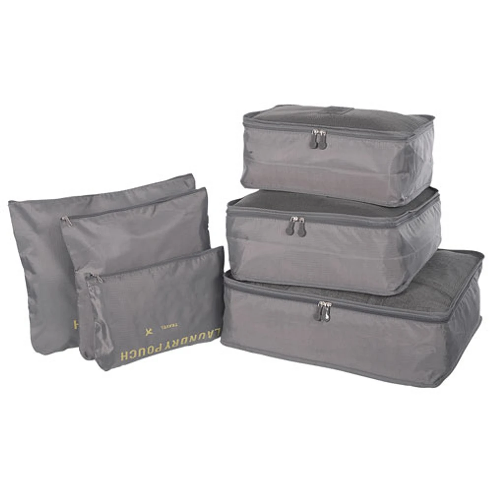 Nicci Luggage 6-Piece Travel Organizer Set - Grey