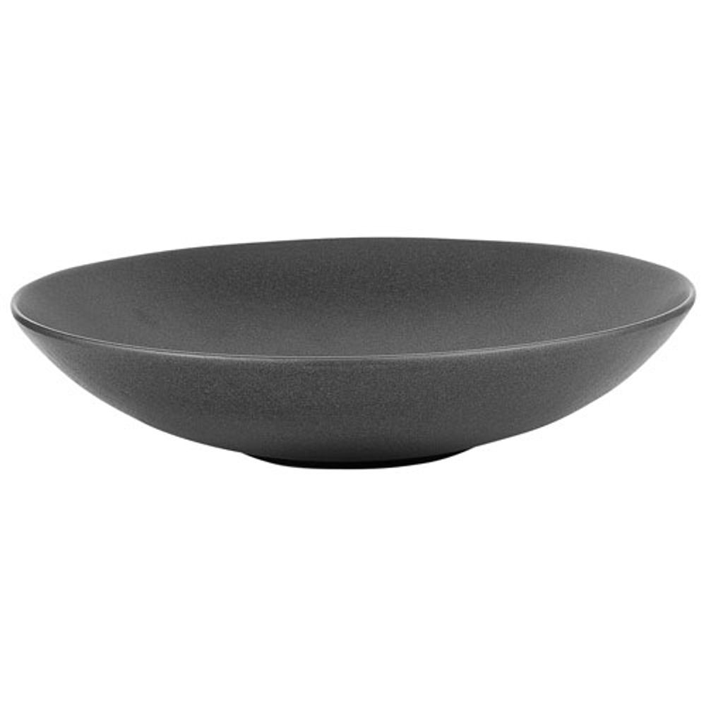 Brilliant Granito Stoneware 8.6" Pasta Plate - Set of 4 - Black