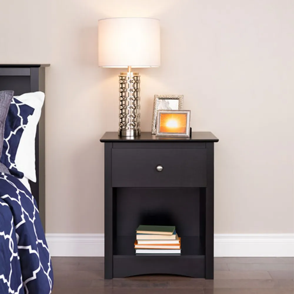 Sonoma Transitional 1-Drawer Nightstand - Black