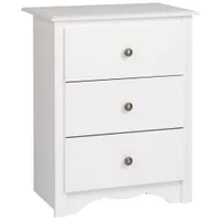 Monterey Transitional 3-Drawer Nightstand - White