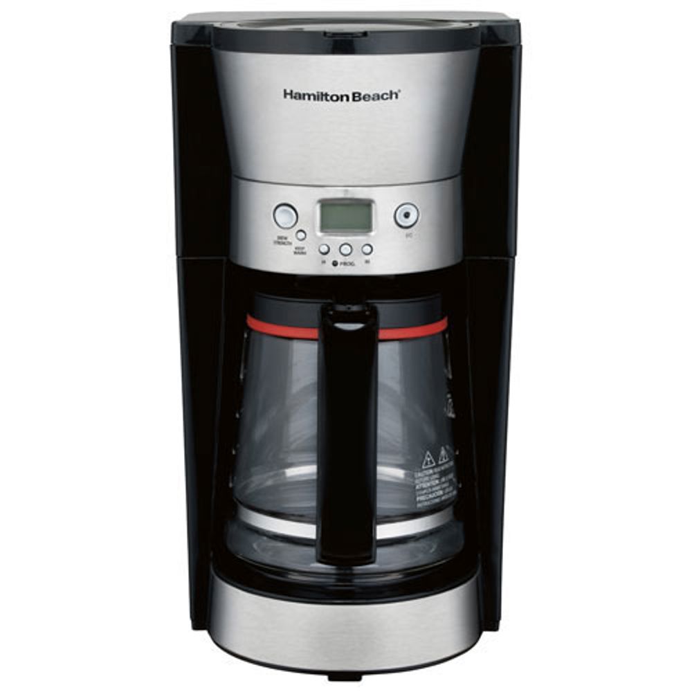 Hamilton Beach Drip Programmable Coffee Maker - 12-Cup - Black/Stainless Steel