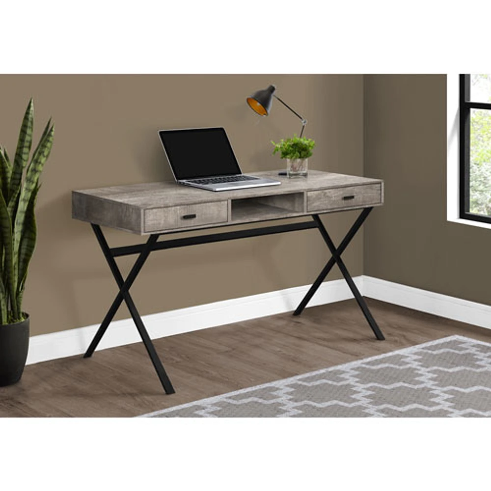 Monarch Computer Desk with Storage - Taupe