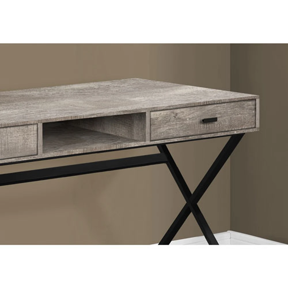 Monarch Computer Desk with Storage - Taupe