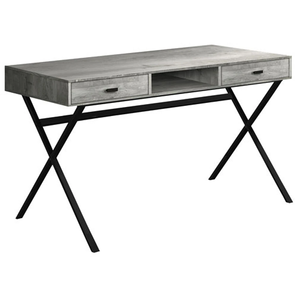 Bureau d'ordinateur avec rangement de Monarch - Gris