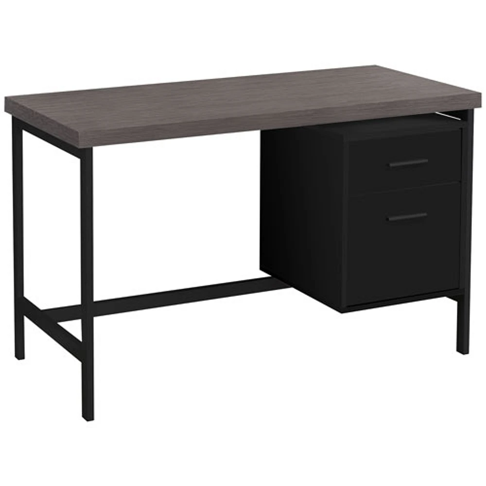 Monarch Computer Desk with Filing Cabinet - Black