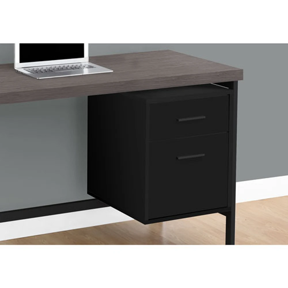 Monarch Computer Desk with Filing Cabinet - Black