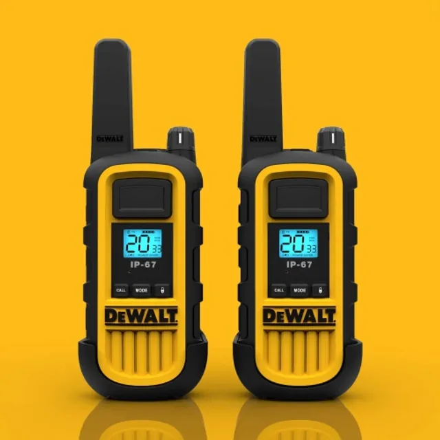 DEWALT DXFRS800 Watt Heavy Duty Walkie Talkies Waterproof, Shock Resistant, Long Range ＆ Rechargeable Two-Way Radio with VOX (2 Pack) - 1