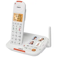 Système téléphonique sans fil DECT 6.0 à 1 combiné avec répondeur CareLine de VTech (SN5127) - Blanc