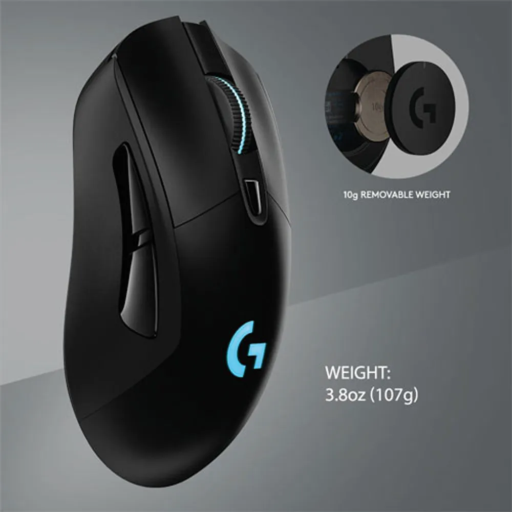 Souris de jeu optique sans fil de 25600 ppp G703 HERO de Logitech - Noir