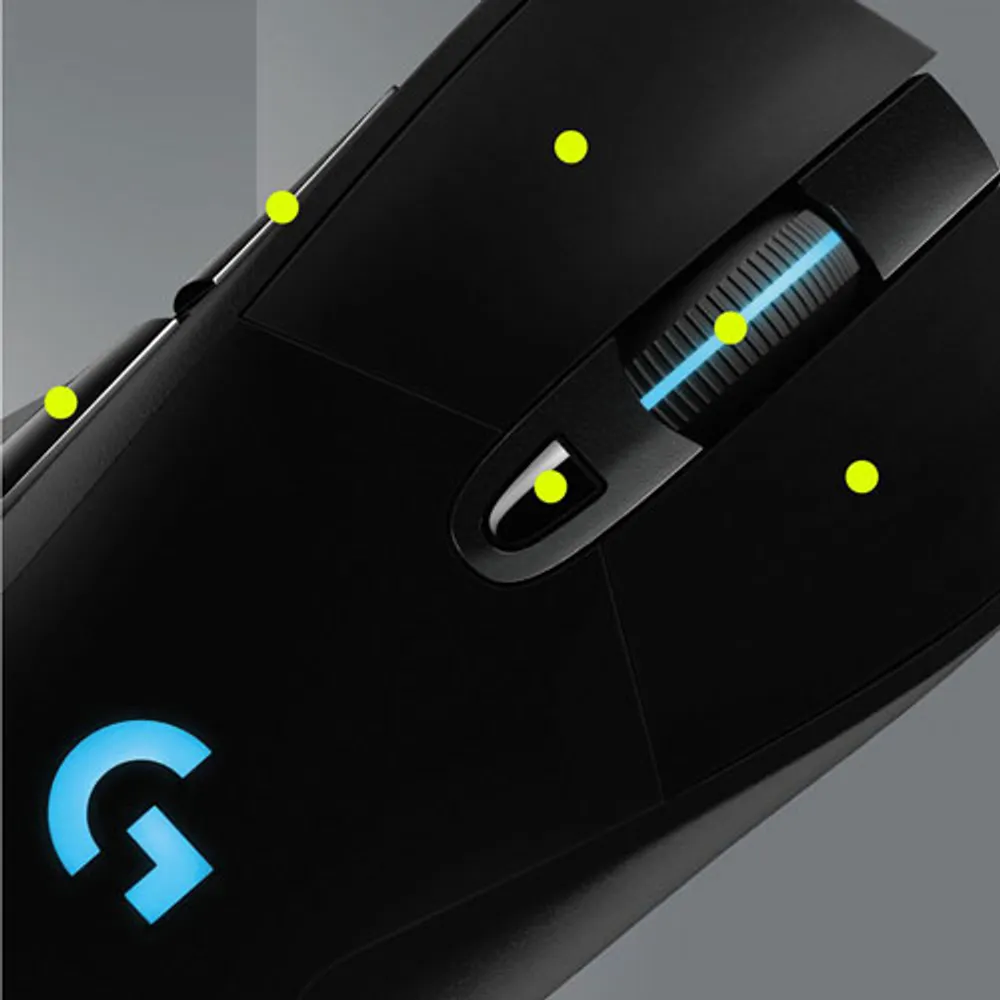 Souris de jeu optique sans fil de 25600 ppp G703 HERO de Logitech - Noir