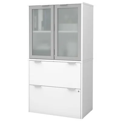 i3 Plus 2-Drawer Lateral File Cabinet with Storage - White