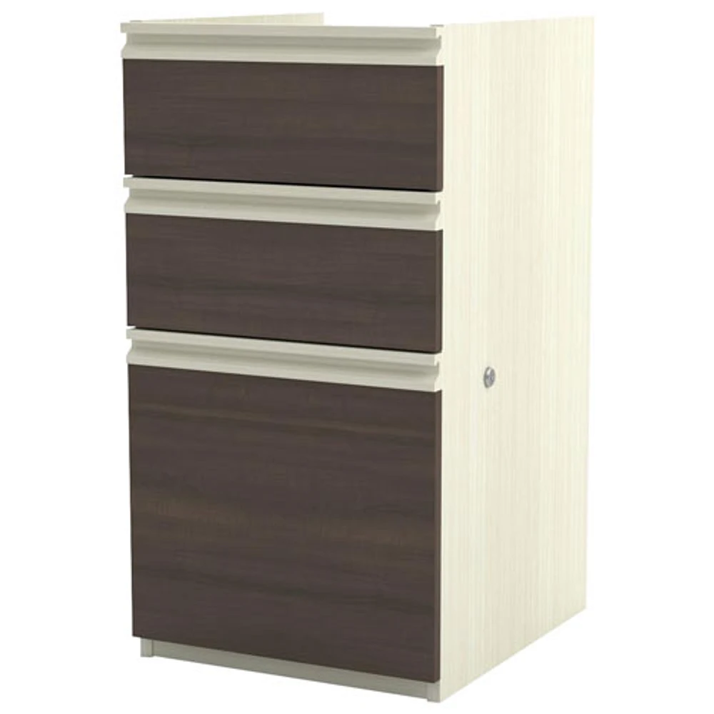 Prestige Plus 3-Drawer File Cabinet - White Chocolate/Antigua