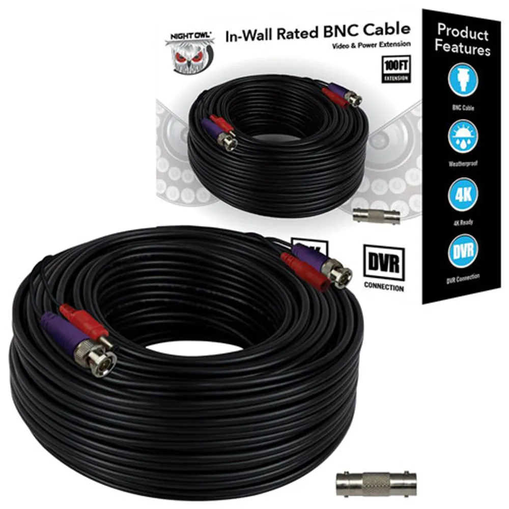 Night Owl 30.4m (100 ft.) Security Camera Extension Cable (CAN-CAB-1004KV1)