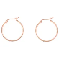 Le Reve Rose Crystal Hoop Earrings in Sterling Silver