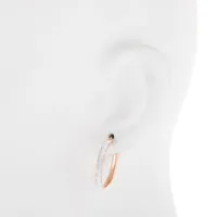 Le Reve Rose Crystal Hoop Earrings in Sterling Silver