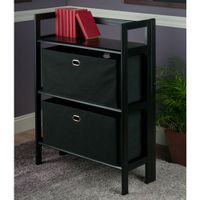 Torino 39" 3-Shelf Solid Wood Folding Bookcase - Black