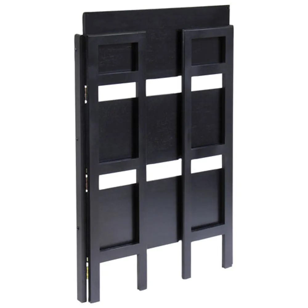 Torino 39" 3-Shelf Solid Wood Folding Bookcase - Black