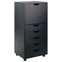 Halifax 41" 5-Drawer Composite Wood Cabinet - Black