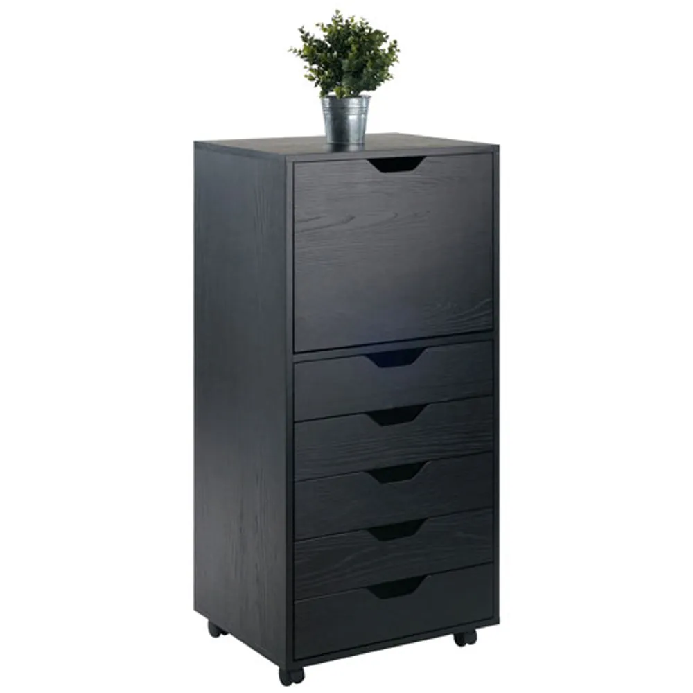 Halifax 41" 5-Drawer Composite Wood Cabinet - Black