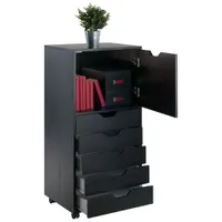 Halifax 41" 5-Drawer Composite Wood Cabinet - Black