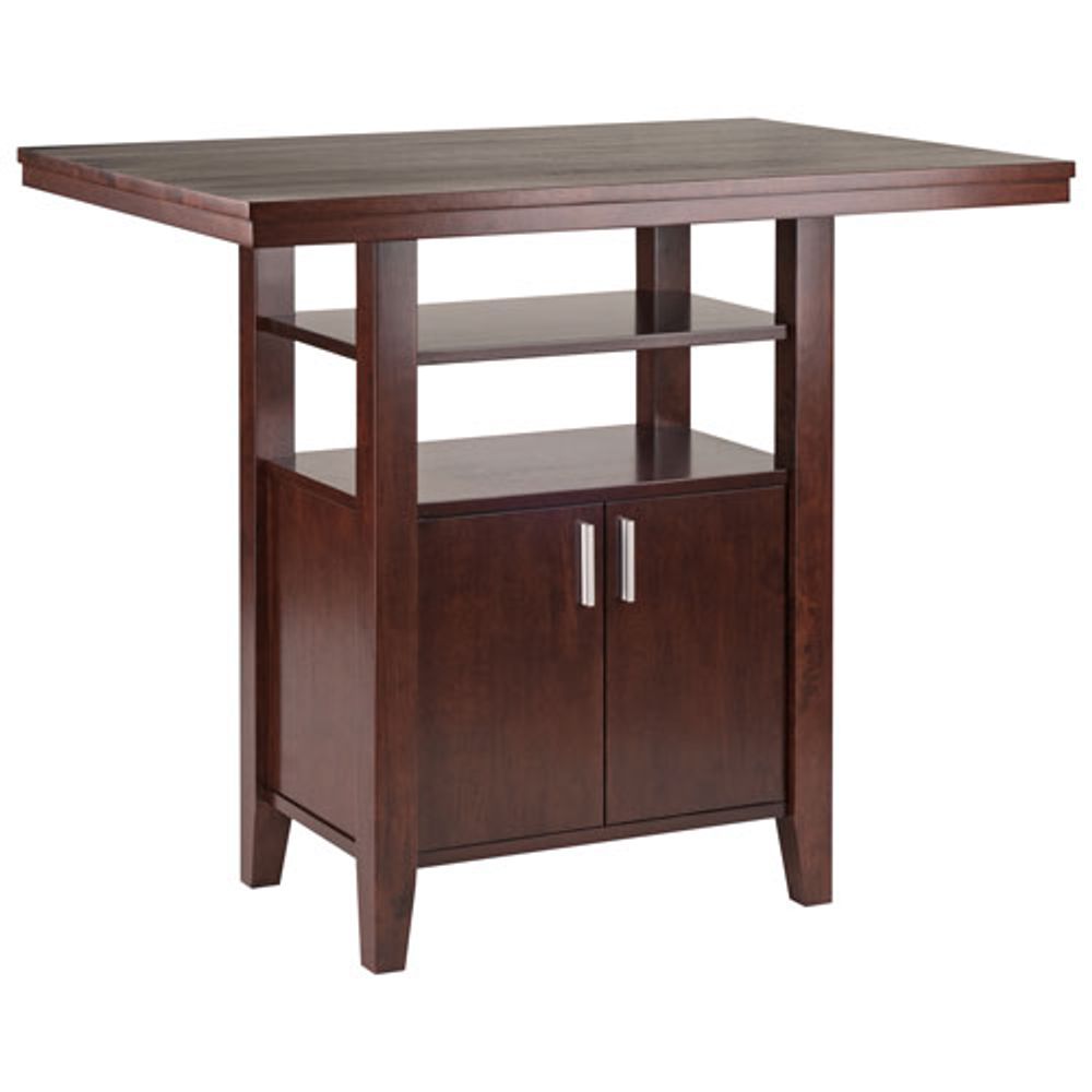 Albany High Table Transitional Kitchen Island - Walnut