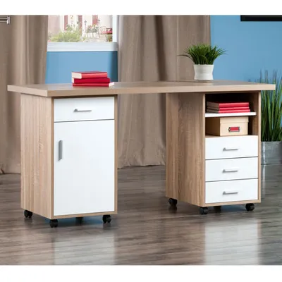 Kenner 3-Piece Modular Tabletop, 1-Drawer Cabinet & 3-Drawer Cabinet Set - White