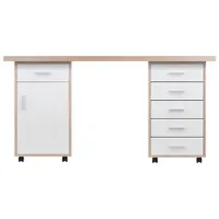 Kenner 3-Piece Modular Tabletop, 1-Drawer Cabinet & 5-Drawer Cabinet - White