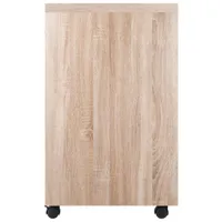 Armoire de rangement vertical mobile Kenner - Bois recyclé/Blanc