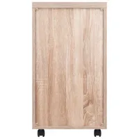 Armoire de rangement vertical mobile Kenner - Bois recyclé/Blanc