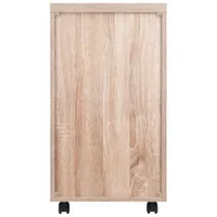 Armoire de rangement verticale mobile à 5 tiroirs Kenner - Bois recyclé/Blanc