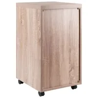 Armoire de rangement verticale mobile à 5 tiroirs Kenner - Bois recyclé/Blanc