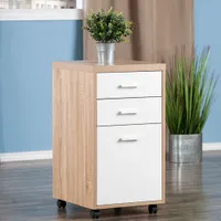 Kenner 3-Drawer Mobile Vertical File Cabinet - Reclaimed Wood/White