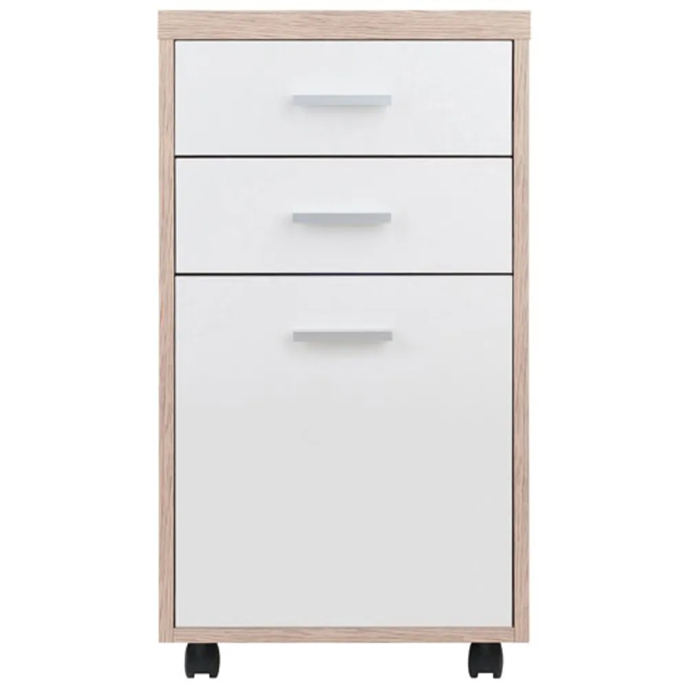 Kenner 3-Drawer Mobile Vertical File Cabinet - Reclaimed Wood/White