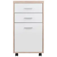 Kenner 3-Drawer Mobile Vertical File Cabinet - Reclaimed Wood/White