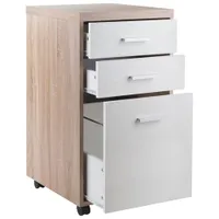 Kenner 3-Drawer Mobile Vertical File Cabinet - Reclaimed Wood/White