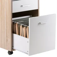 Kenner 3-Drawer Mobile Vertical File Cabinet - Reclaimed Wood/White