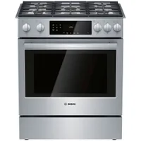 Bosch 30" 4.8 Cu. Ft. True Convection 5-Burner Slide-In Gas Range (HGI8056UC) - Stainless Steel