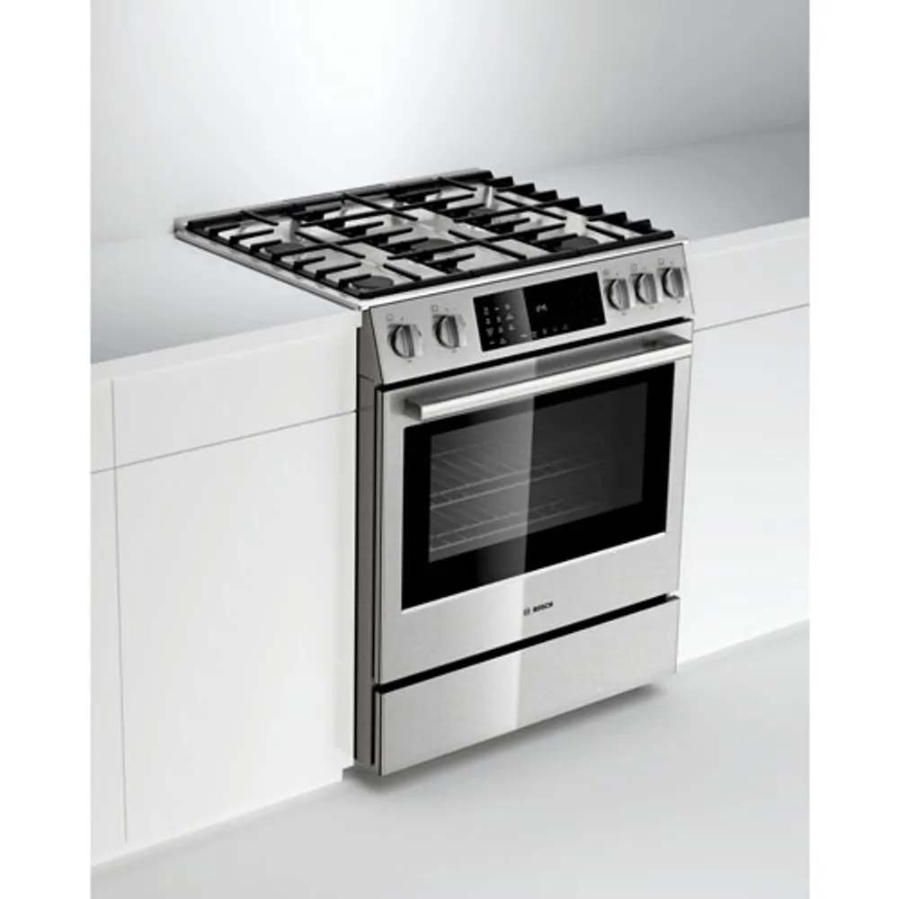 Bosch 30" 4.8 Cu. Ft. True Convection 5-Burner Slide-In Gas Range (HGI8056UC) - Stainless Steel