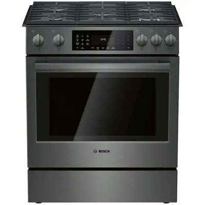 Cuisinière gaz encastrable 5 brûleurs four conv. véritable 4,8 pi³ 30 po Bosch (HGI8046UC)-Inox noir