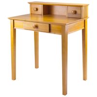 Studio 5-Piece Computer Desk, Writing Desk, Corner Table, Printer Table & File Cabinet Set - Honey