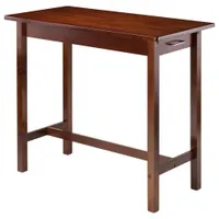 Sally Transitional 3-Piece Breakfast Table with Saddle Seats - Antique Walnut